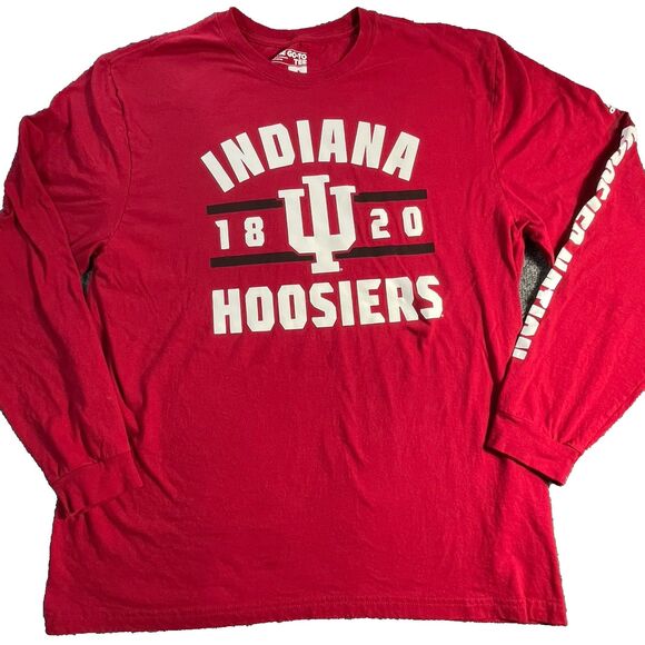 Indiana Hoosiers Long Sleeve Shirt Extra Large Red  Adidas NCAA Basketball XL - Picture 1 of 9